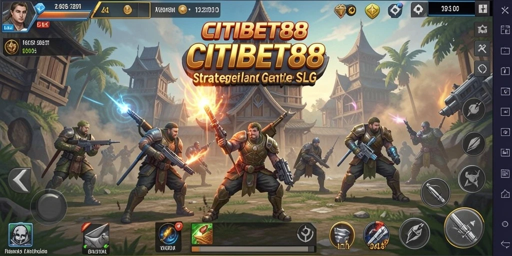 Screenshot utama CITIBET88 menampilkan pertempuran strategi yang intens dan seru.