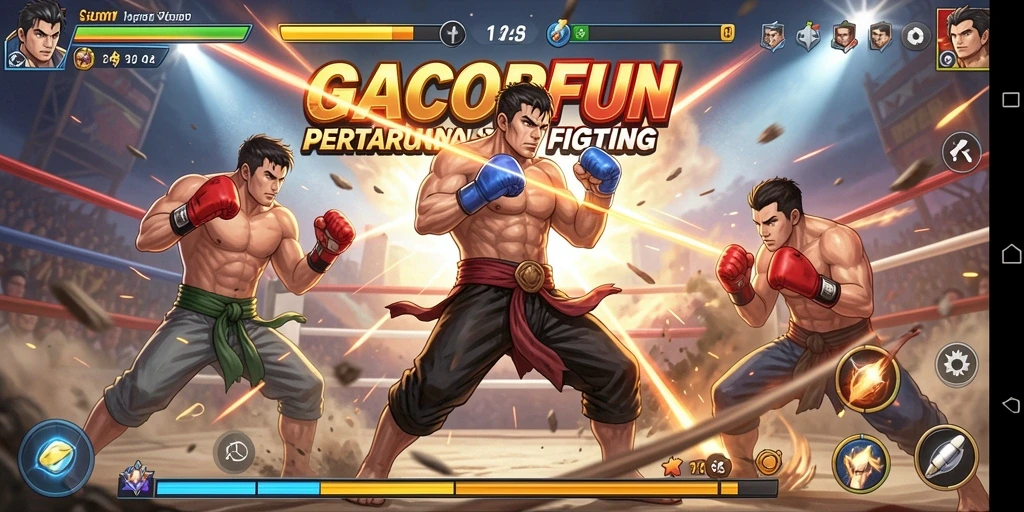Screenshot menampilkan aksi pertarungan seru di GACORFUN.