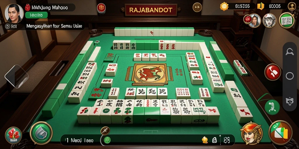 Tampilan gameplay RAJABANDOT yang menarik saat bermain Mahjong.